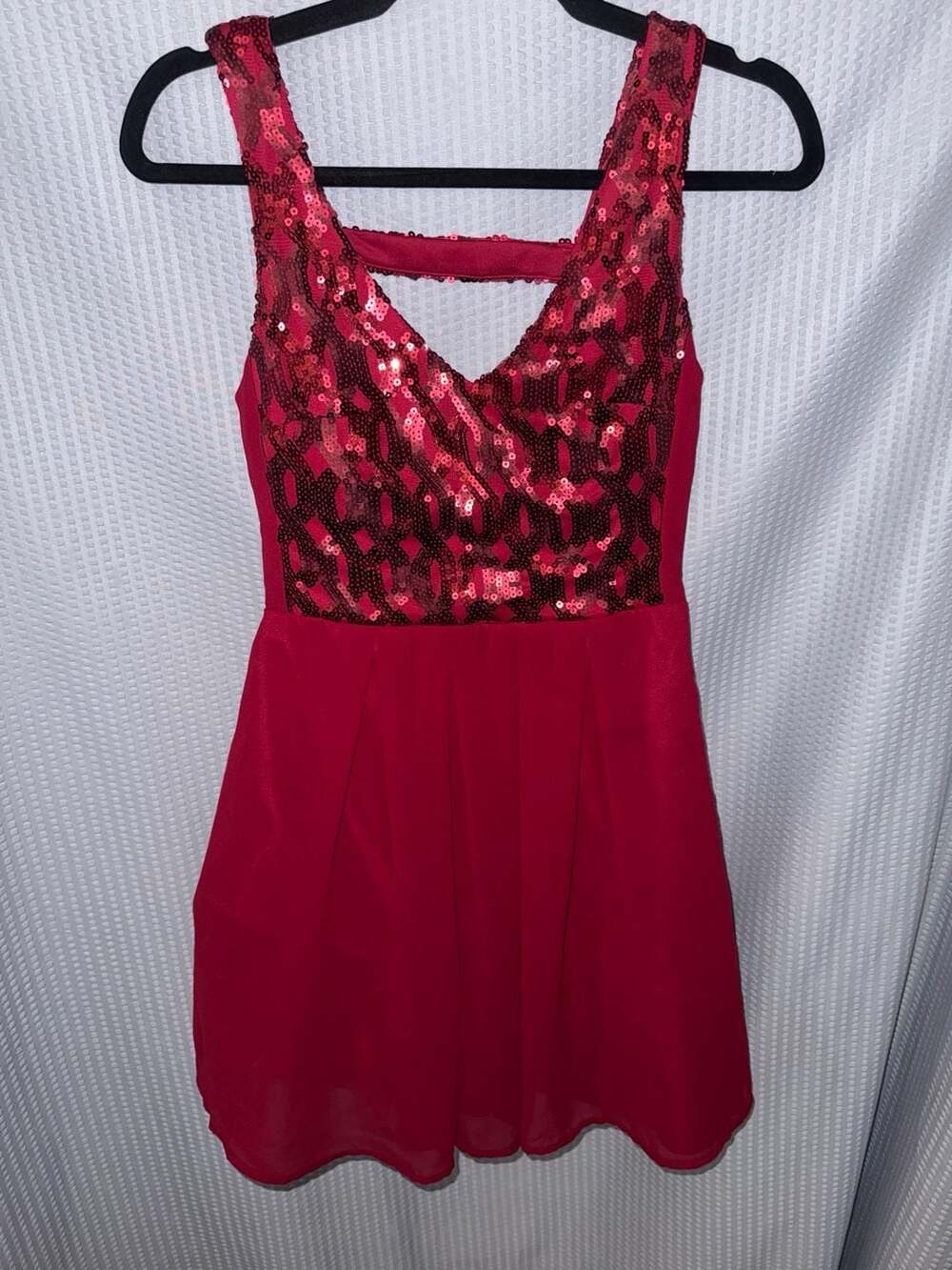 mymichelle Red Sequin Bodice Sleeveless Dress Size 1